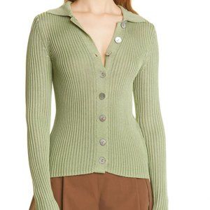 Vince Ribbed Collared Cardiagn